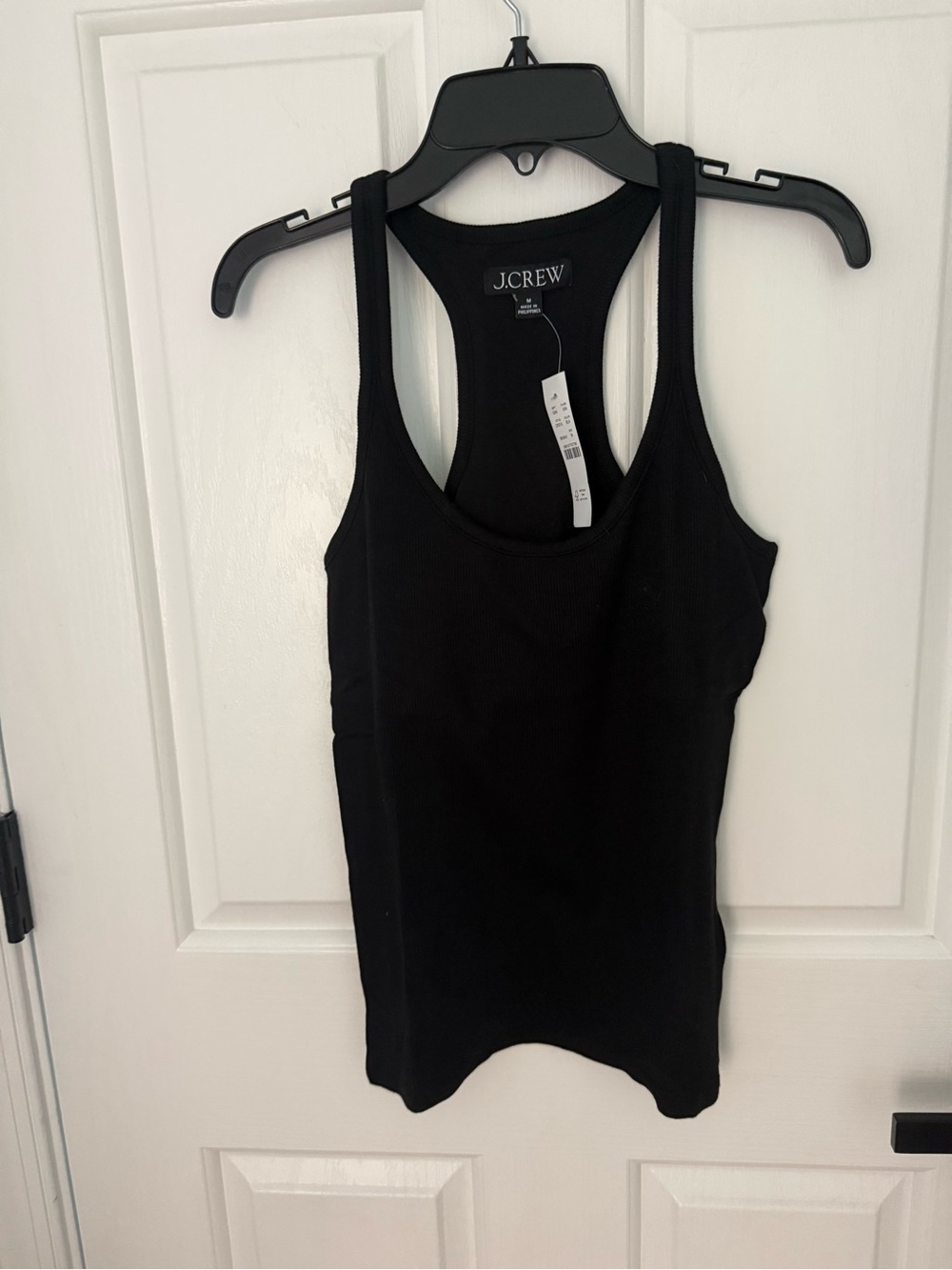 J. Crew Black Ribbed Racerback Tank